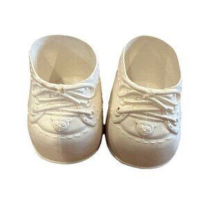Vintage White Cabbage Patch Doll Shoes Slip On Tennis Shoes Monkey Bear Face